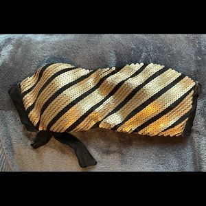 Victoria’s Secret Bandeau Sequin Swim Top Gold